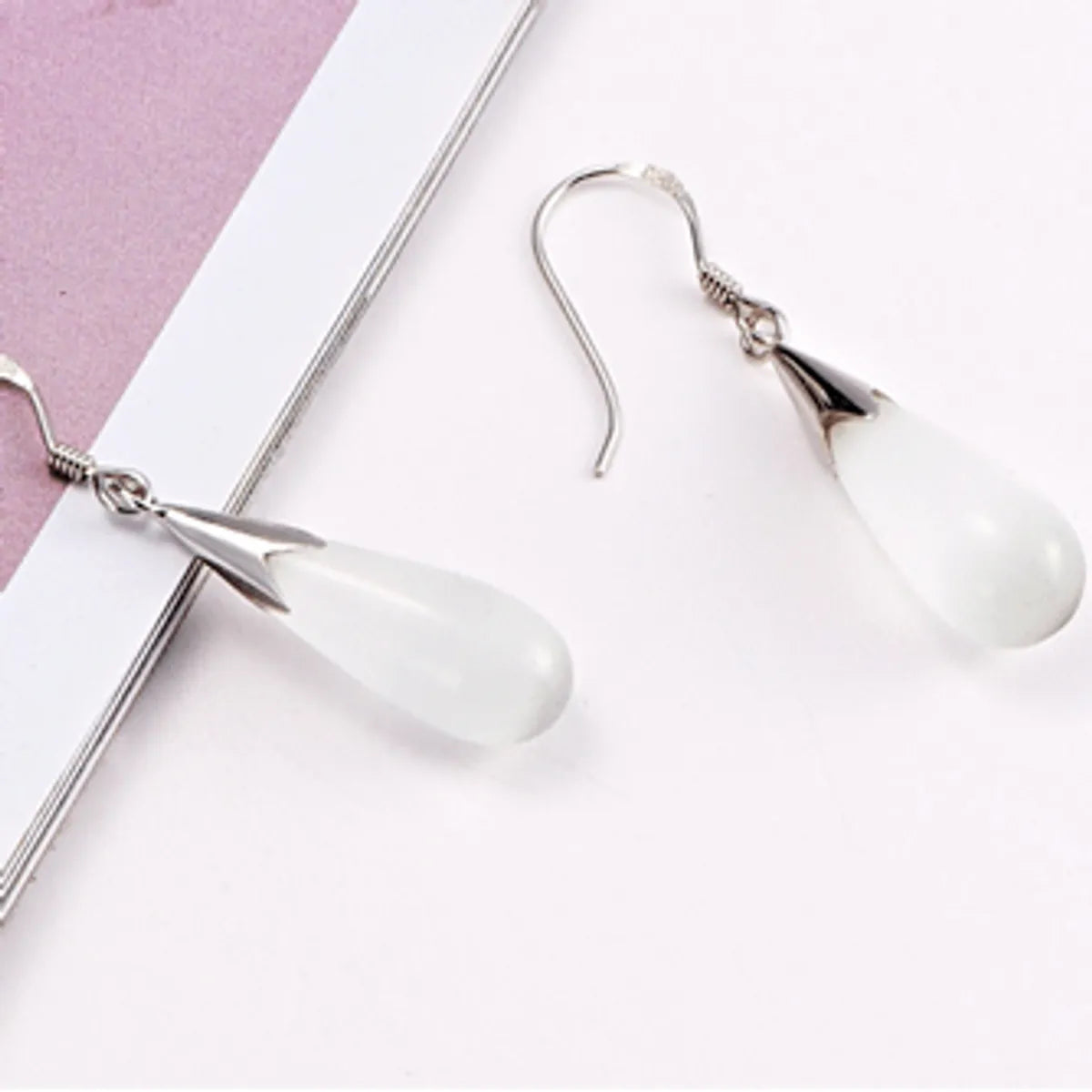 1 Pair Elegant Modern Style Classic Style Water Droplets Inlay Copper Opal Drop Earrings