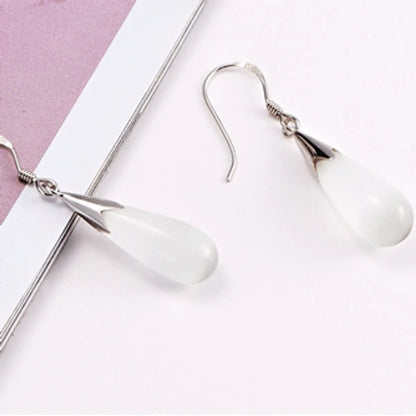 1 Pair Elegant Modern Style Classic Style Water Droplets Inlay Copper Opal Drop Earrings