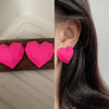 1 Pair Elegant Modern Style Heart Shape Stoving Varnish Alloy Ear Studs