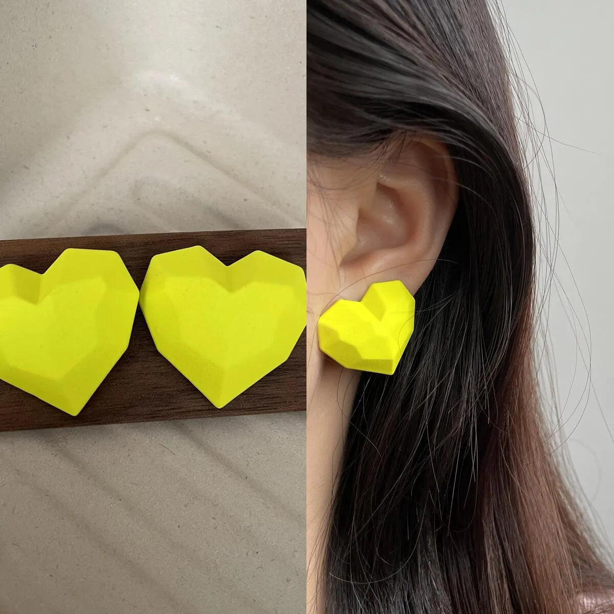 1 Pair Elegant Modern Style Heart Shape Stoving Varnish Alloy Ear Studs