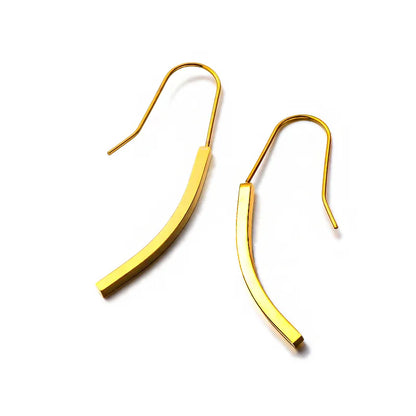 1 Pair Elegant Modern Style Simple Style Lines 304 Stainless Steel 18K Gold Plated Ear Hook