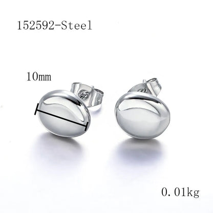 1 Pair Elegant Modern Style Simple Style Oval Plating 304 Stainless Steel 18K Gold Plated Ear Studs