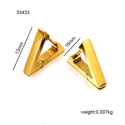 1 Pair Elegant Modern Style Simple Style Triangle Plating 304 Stainless Steel 18K Gold Plated Earrings