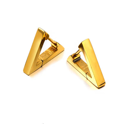 1 Pair Elegant Modern Style Simple Style Triangle Plating 304 Stainless Steel 18K Gold Plated Earrings