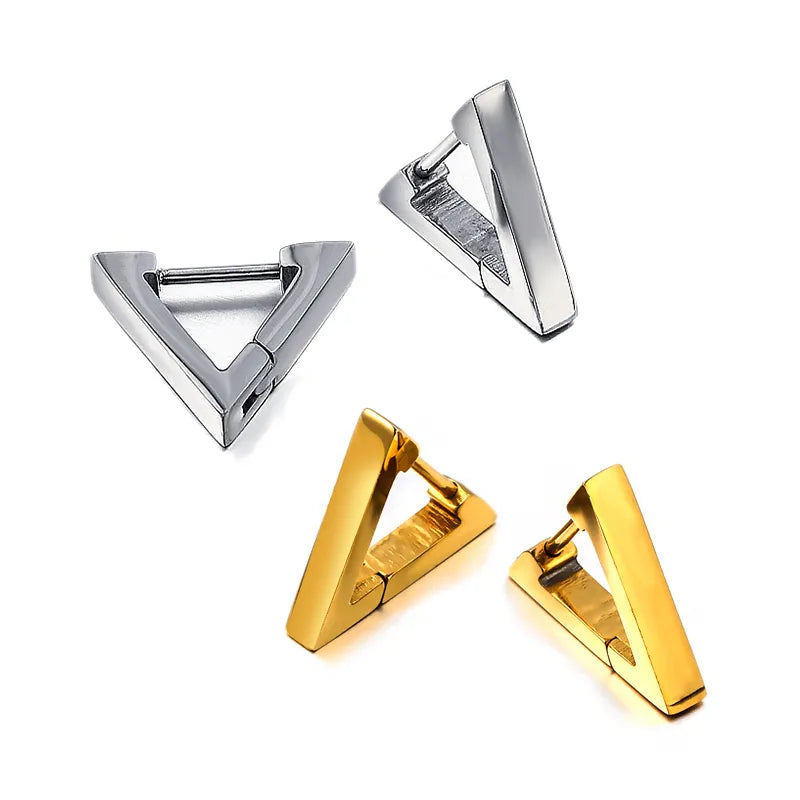 1 Pair Elegant Modern Style Simple Style Triangle Plating 304 Stainless Steel 18K Gold Plated Earrings