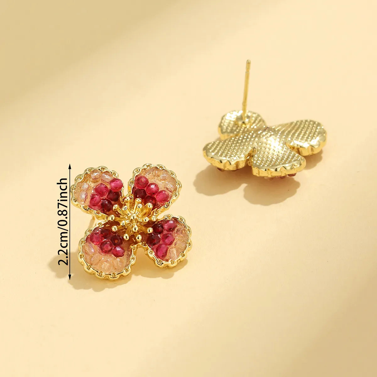 1 Pair Elegant Pastoral Leaves Heart Shape Flower Tassel Inlay Synthetic Resin Rhinestones Gold Plated Silver Plated Drop Earrings