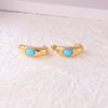 1 Pair Elegant Pastoral Stone Inlay 304 Stainless Steel Turquoise Ear Studs