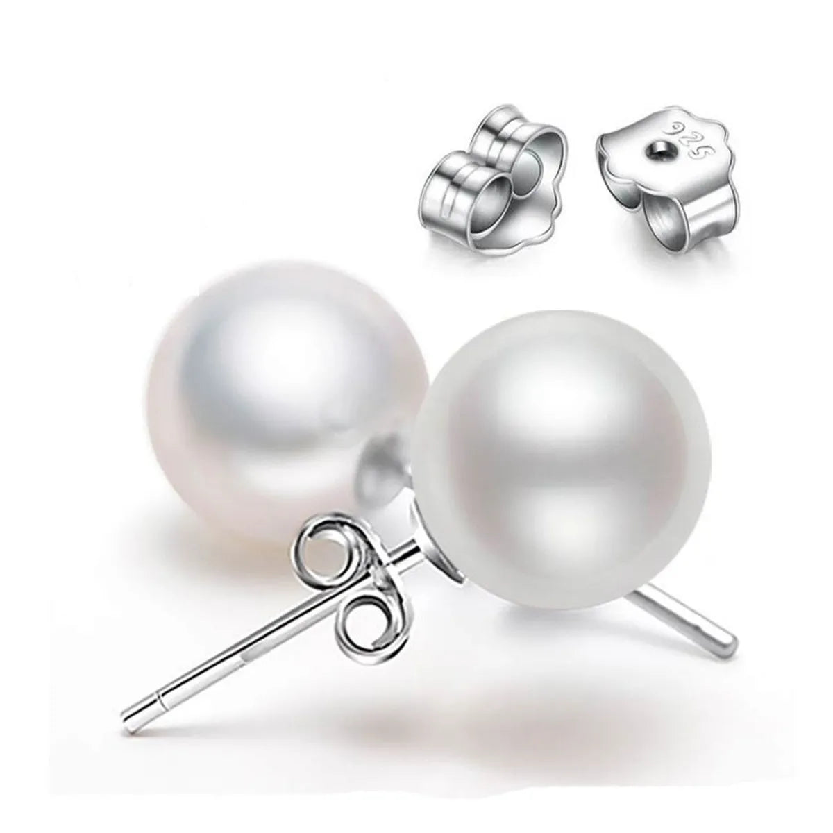 1 Pair Elegant Pearl Copper Ear Studs