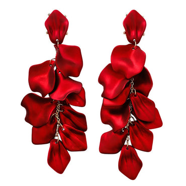 1 Pair Elegant Petal Alloy Plastic Women's Drop Earrings