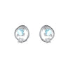 1 Pair Elegant Planet Copper Inlay Glass Zircon Ear Studs