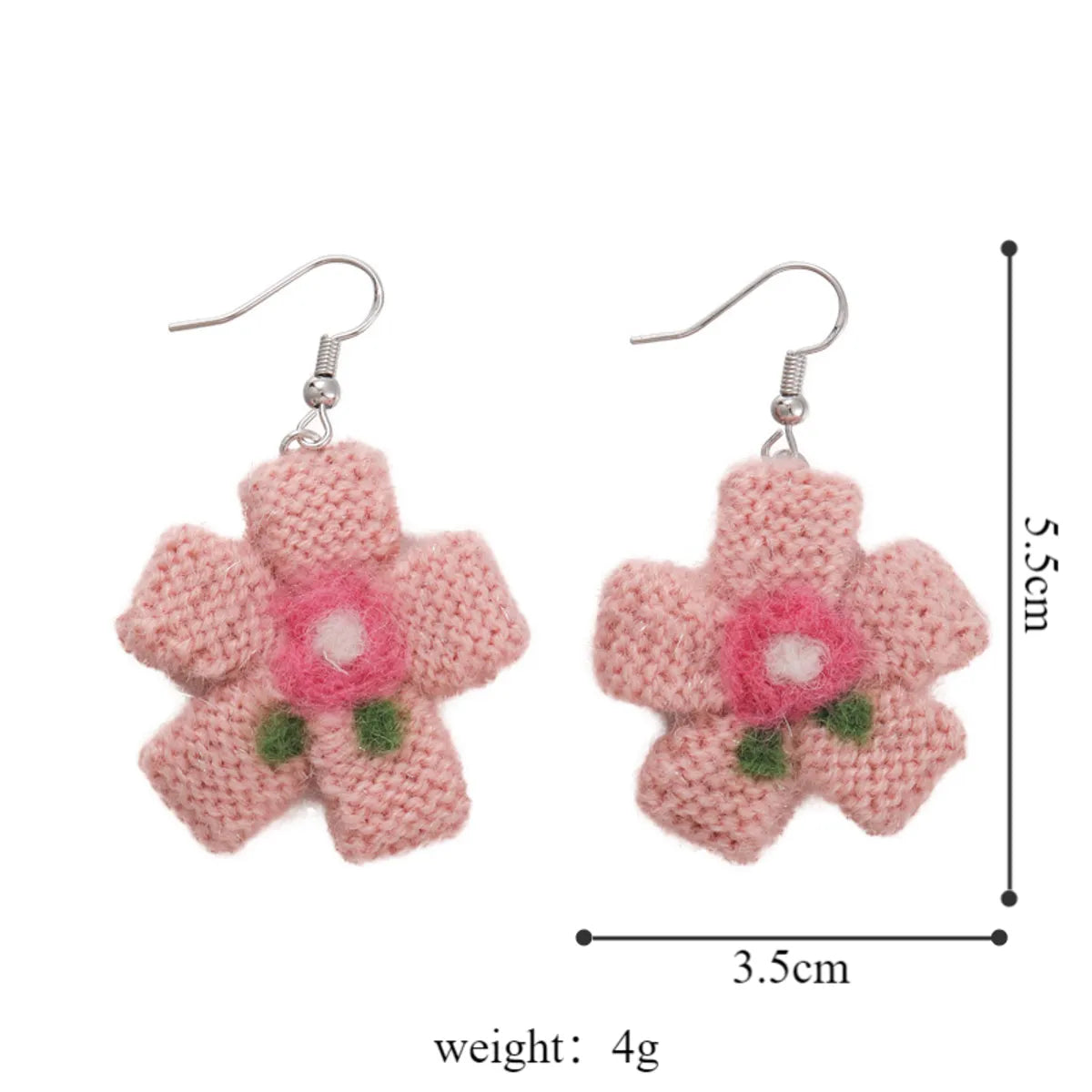 1 Pair Elegant Princess Cute Flower Yarn Drop Earrings