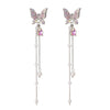 1 Pair Elegant Princess Sweet Butterfly Plating Inlay Alloy Artificial Pearls Rhinestones Drop Earrings