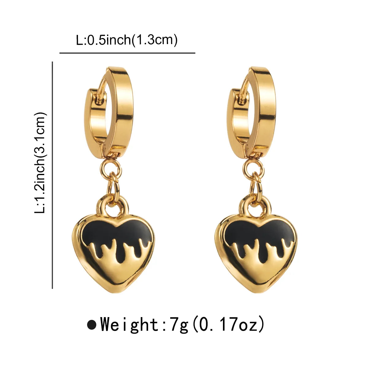 1 Pair Elegant Retro Commute Heart Shape 316 Stainless Steel  Drop Earrings