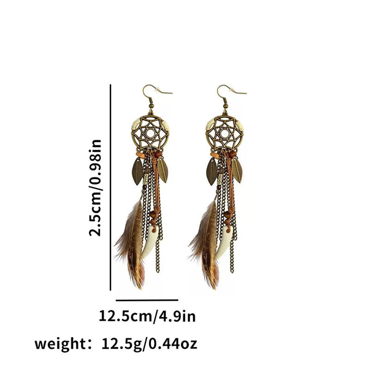 1 Pair Elegant Retro Ethnic Style Leaf Alloy Wood Shell Drop Earrings