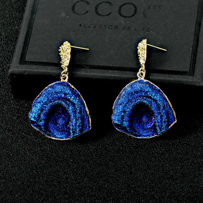 1 Pair Elegant Retro Geometric Alloy Resin Drop Earrings