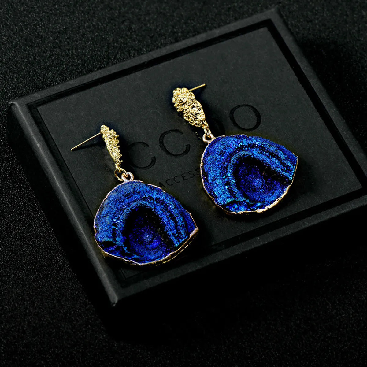 1 Pair Elegant Retro Geometric Alloy Resin Drop Earrings