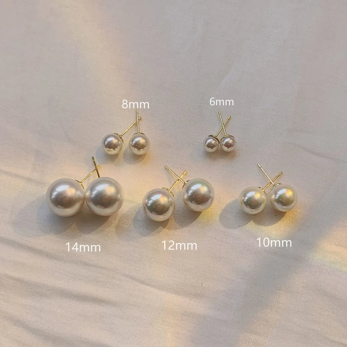 1 Pair Elegant Retro Geometric Imitation Pearl Ear Studs