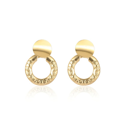 1 Pair Elegant Retro Geometric Plating Stainless Steel 18k Gold Plated Ear Studs