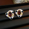 1 Pair Elegant Retro Leaf Flower Enamel Alloy Earrings