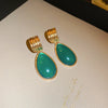 1 Pair Elegant Retro Leaf Flower Enamel Alloy Earrings