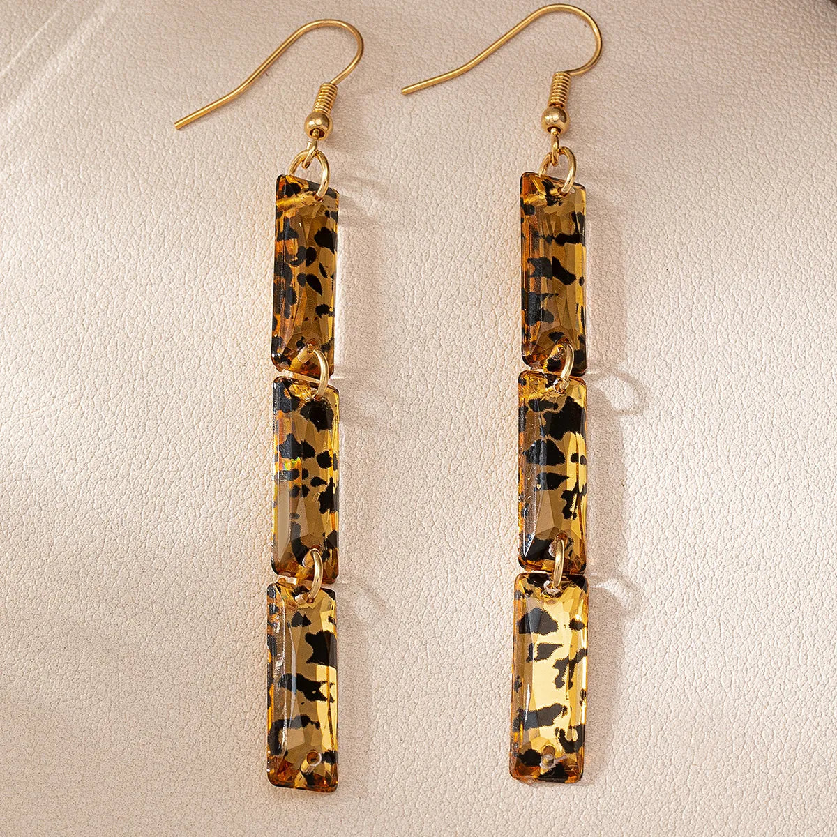 1 Pair Elegant Retro Leopard Arylic Drop Earrings