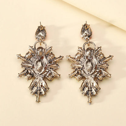 1 Pair Elegant Retro Luxurious Water Droplets Inlay Zinc Alloy Rhinestones Drop Earrings