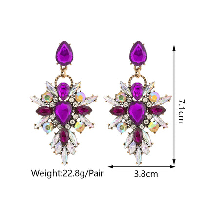 1 Pair Elegant Retro Luxurious Water Droplets Inlay Zinc Alloy Rhinestones Drop Earrings