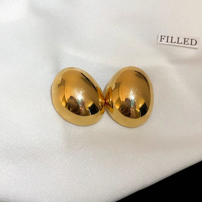 1 Pair Elegant Retro Oval Irregular Plating Alloy Gold Plated Ear Studs