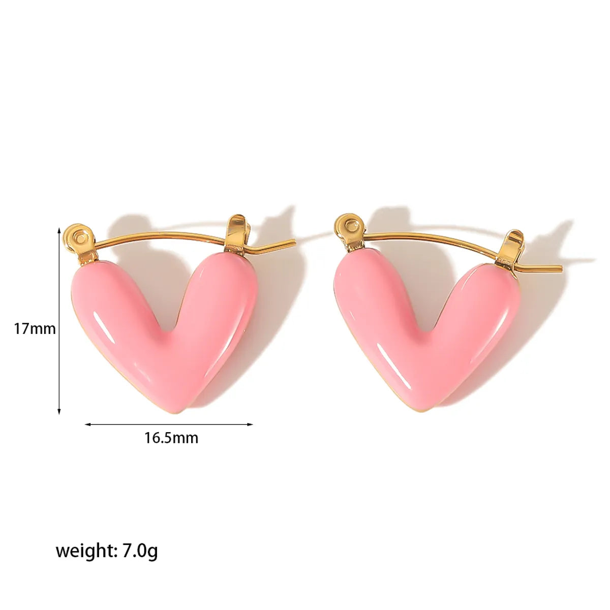 1 Pair Elegant Retro Roman Style Heart Shape Polishing Plating 304 Stainless Steel Earrings