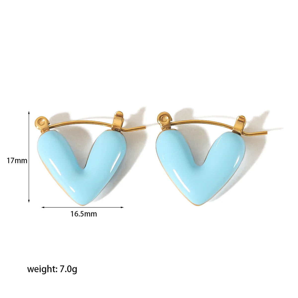 1 Pair Elegant Retro Roman Style Heart Shape Polishing Plating 304 Stainless Steel Earrings