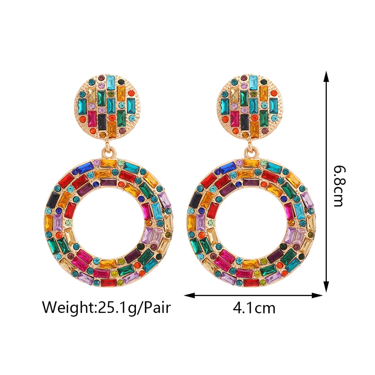 1 Pair Elegant Retro Round Plating Inlay Zinc Alloy Resin Drop Earrings