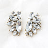 1 Pair Elegant Retro Semicircle Sector Plating Inlay Alloy Rhinestones Ear Studs