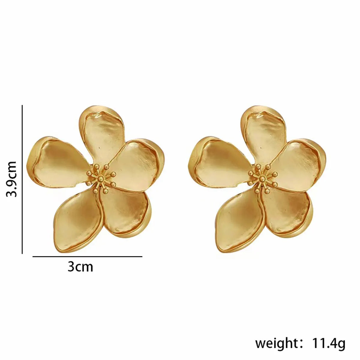 1 Pair Elegant Retro Sweet Flower Copper Alloy 18K Gold Plated Ear Studs