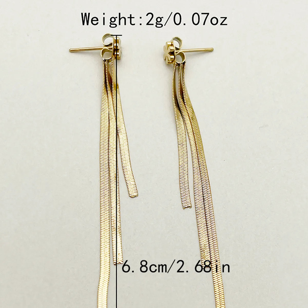 1 Pair Elegant Retro Tassel Plating 304 Stainless Steel 14K Gold Plated Drop Earrings