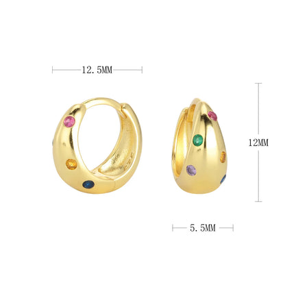 1 Pair Elegant Retro U Shape Sterling Silver Plating Inlay Zircon White Gold Plated Gold Plated Earrings