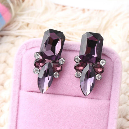 1 Pair Elegant Retro Water Droplets Plating Inlay Alloy Rhinestones Gold Plated Ear Studs