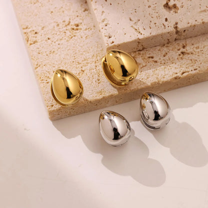 1 Pair Elegant Retro Water Droplets Plating Stainless Steel White Gold Plated Gold Plated Ear Studs