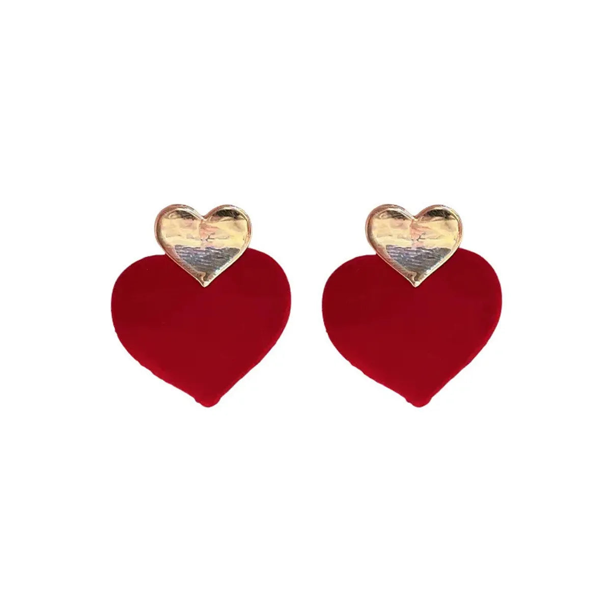 1 Pair Elegant Romantic Heart Shape Alloy Ear Studs