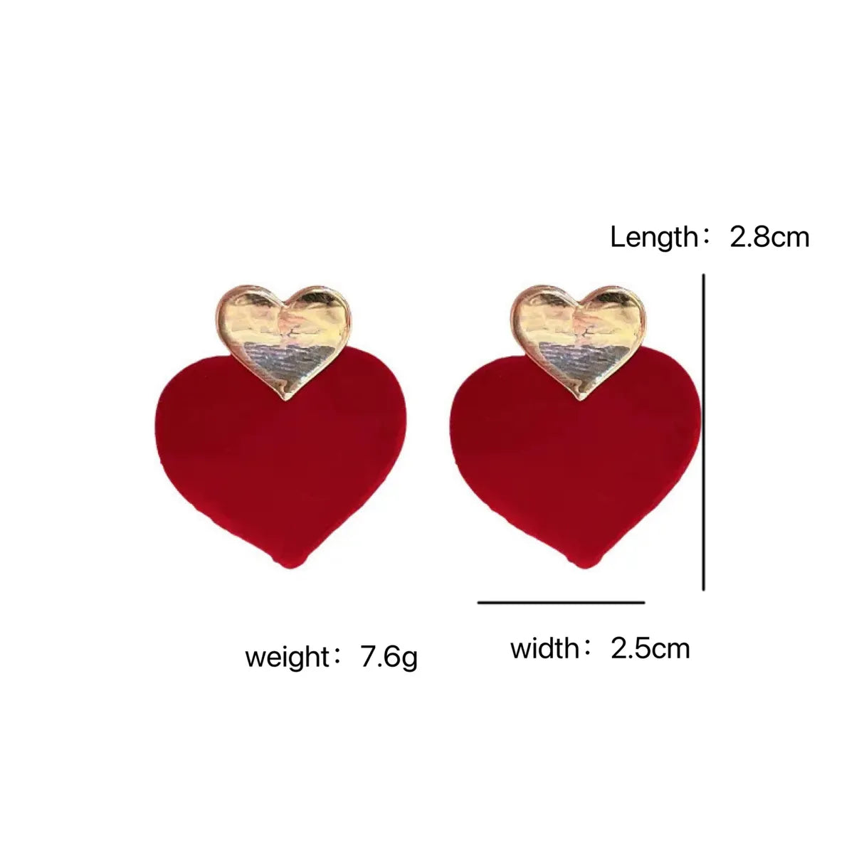 1 Pair Elegant Romantic Heart Shape Alloy Ear Studs