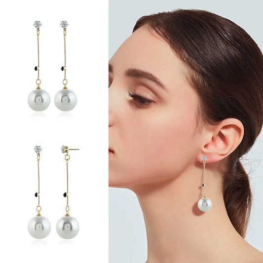 1 Pair Elegant Romantic Streetwear Geometric Tassel Tassel Inlay Alloy Artificial Pearls Drop Earrings