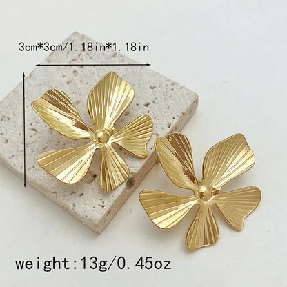 1 Pair Elegant Romantic Sweet Flower Plating Stainless Steel Gold Plated Ear Studs