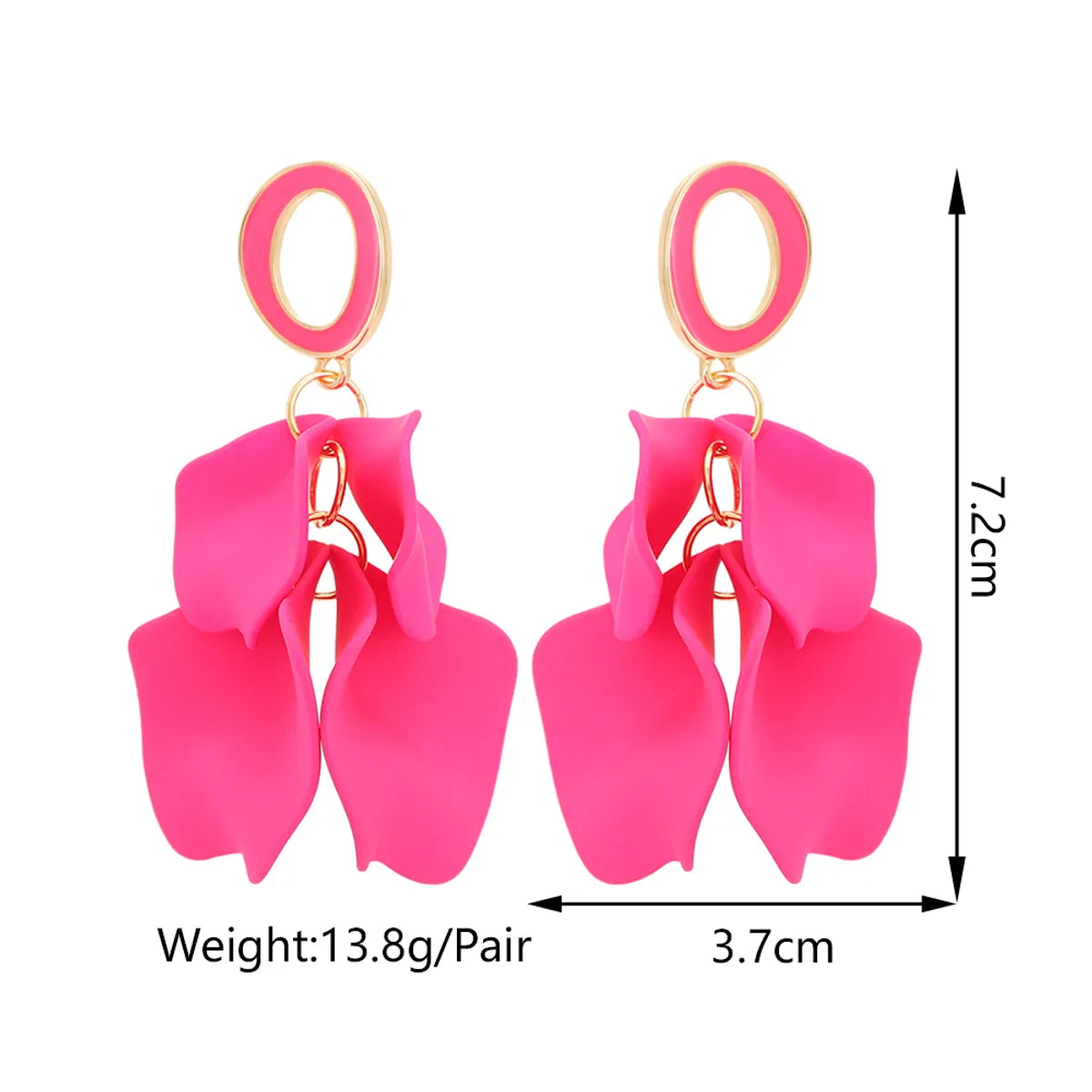 1 Pair Elegant Romantic Sweet Petal Spray Paint Painted Inlay Zinc Alloy Acrylic Dangling Earrings