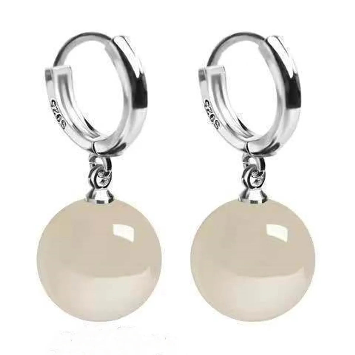 1 Pair Elegant Round Agate Wholesale Drop Earrings