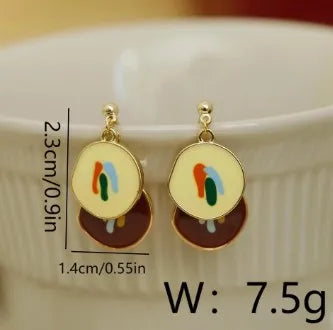 1 Pair Elegant Round Copper 18K Gold Plated Ear Studs