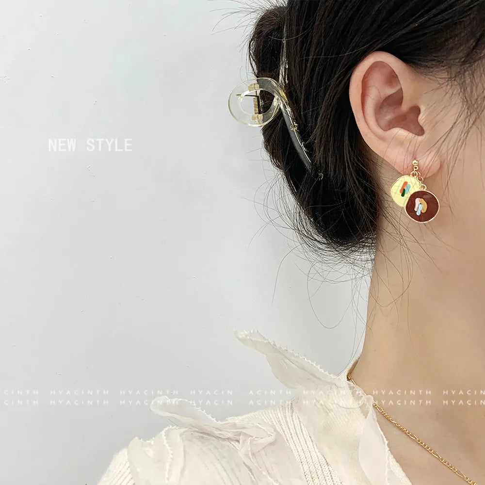 1 Pair Elegant Round Copper 18K Gold Plated Ear Studs