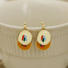 1 Pair Elegant Round Copper 18K Gold Plated Ear Studs