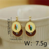 1 Pair Elegant Round Copper 18K Gold Plated Ear Studs