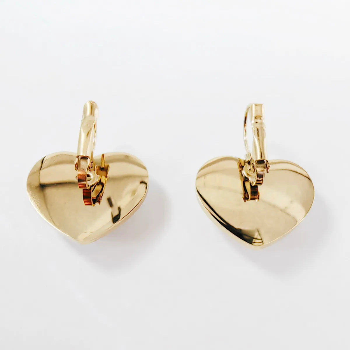 1 Pair Elegant Round Heart Shape Plating Inlay Stainless Steel Titanium Steel Acrylic Earrings