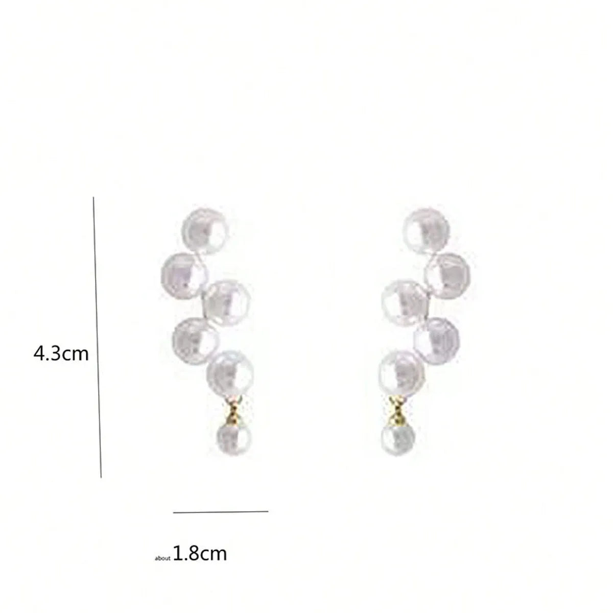 1 Pair Elegant Round Inlay Alloy Artificial Pearls Drop Earrings