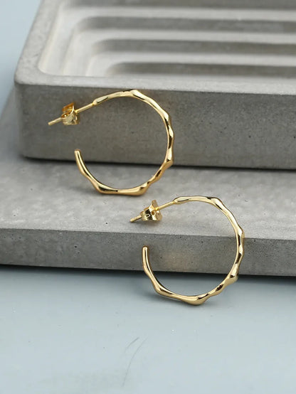 1 Pair Elegant Round Plating Brass 18k Gold Plated Earrings